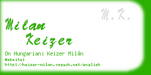 milan keizer business card